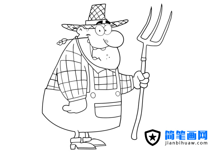 國外農(nóng)場主的簡筆畫圖片