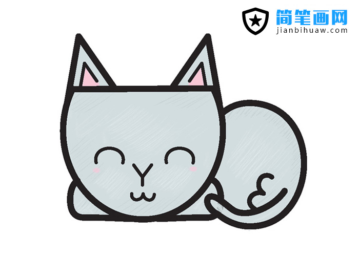 在睡覺的貓咪簡筆畫圖片